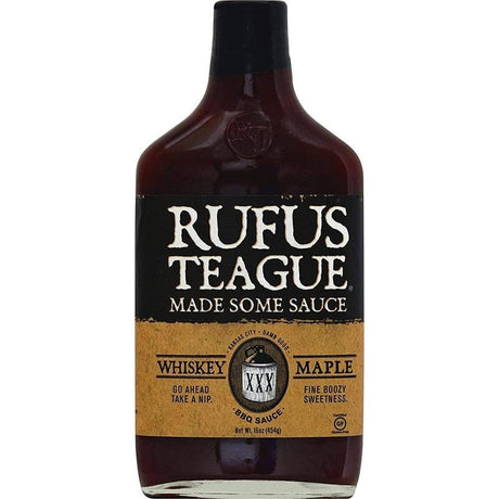 BBQ Sauce, Steak Sauce, Wing Sauce & Liquid Smoke - Rufus Teague Whiskey Maple BBQ Sauce