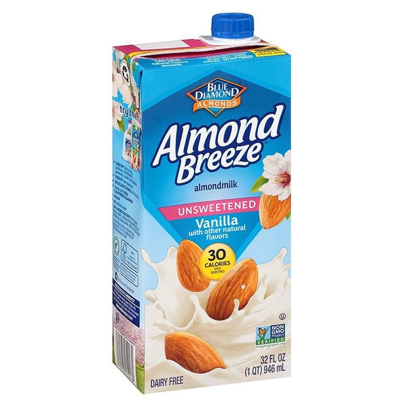 Blue Diamond Unsweetened Vanilla Almond Breeze Milk - hot sauce market & more