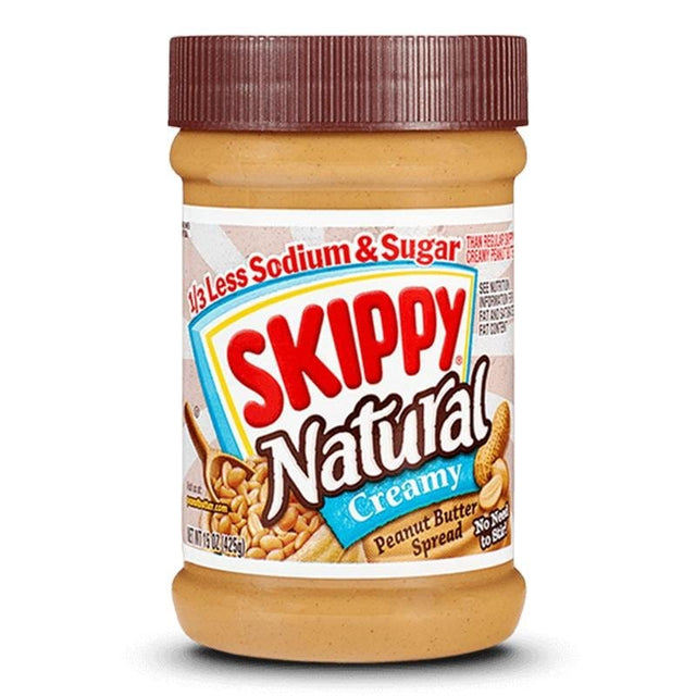 Chocolate Spreads, Peanut Butter & Jelly - Skippy Natural Creamy 1/3 Less Sodium & Sugar Peanut Butter
