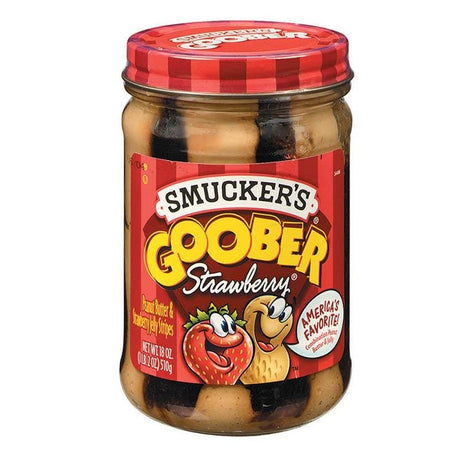 Chocolate Spreads, Peanut Butter & Jelly - Smucker's Goober Peanut Butter & Strawberry Jelly Stripes