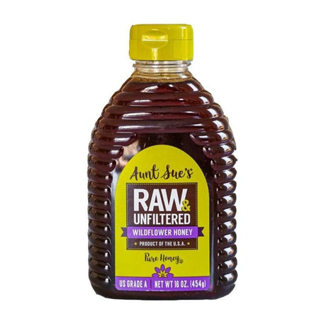 Honey, Syrups, Molasses & Nectars - Aunt Sue's Raw Unfiltered Wildflower Honey