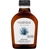 Honey, Syrups, Molasses & Nectars - Madhava Organic Amber Agave 11.75