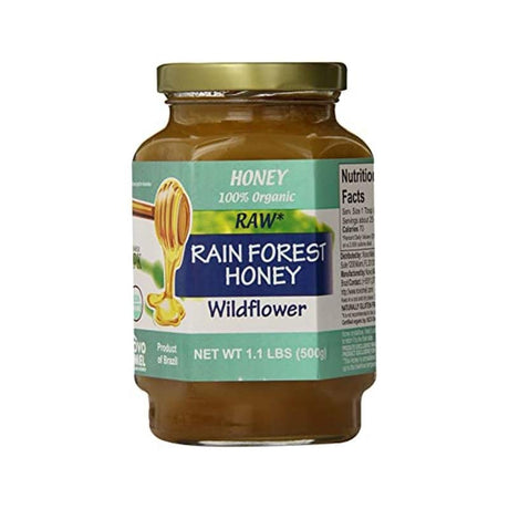 Honey, Syrups, Molasses & Nectars - Novo Mel Rain Forest Raw Organic Honey Wildflower