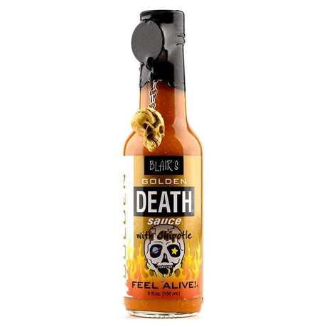 Hot Sauce - Blair's Golden Death Sauce With Chipotle And Skull Key Chain