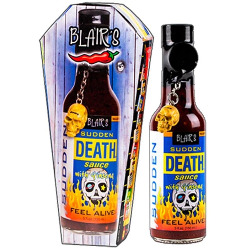 Hot Sauce - Blair’s Sudden Death Sauce With Ginseng And Skull Key Chain