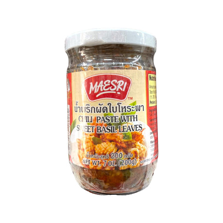 Marinades, Curry Paste, Sauce & Condiments - Maesri Chili Paste With Sweet Basil Leaves