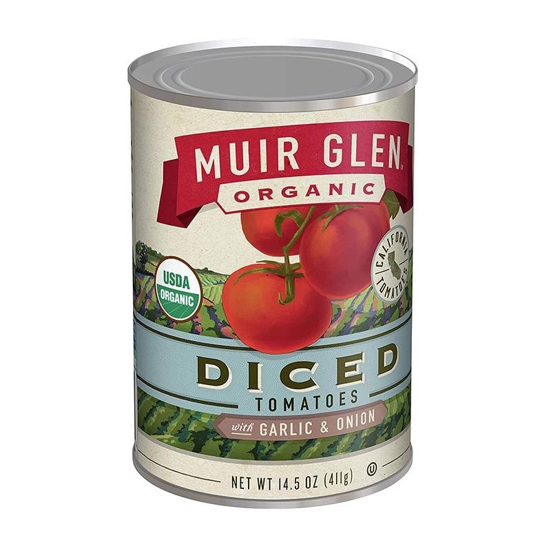 Muir Glen Organic Diced Tomatoes with Garlic & Onion - hot sauce market & more